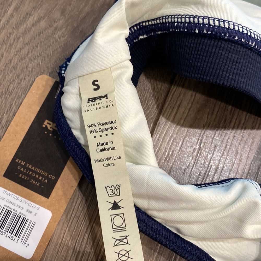 RPM Whitney Blix Bra Blue Ribbed Racerback Training Sports Bra Size Small - Picture 11 of 11